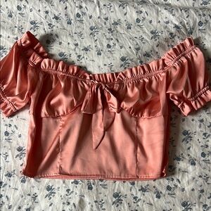 Women's Off-Shoulder Pink Top